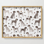 German Shorthaired Pointer Dog Paws and Bones White Serving Tray Gallery Image 1