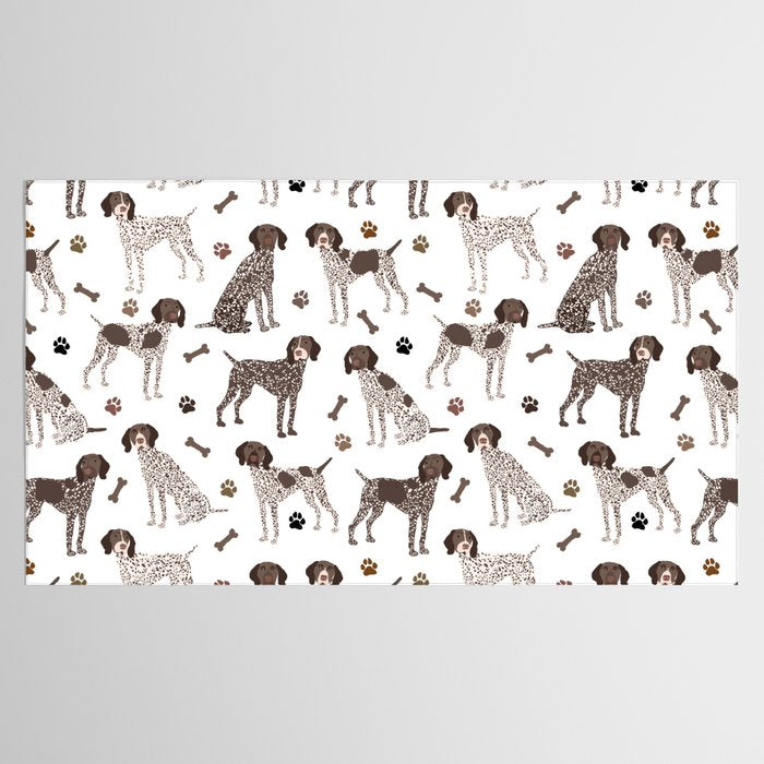 German Shorthaired Pointer Dog Paws and Bones White Tablecloth Gallery Image 2