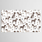 German Shorthaired Pointer Dog Paws and Bones White Tablecloth Gallery Image 2