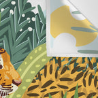 Awaken The Tiger Within Illustration, Wildlife Nature Wall Decor, Jungle Human Nature Connection Wall Tapestry Gallery Image 3