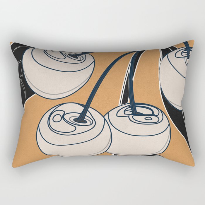 Minimalist Cherry Fruit Line Art 5 Rectangular Pillow Gallery Image 2