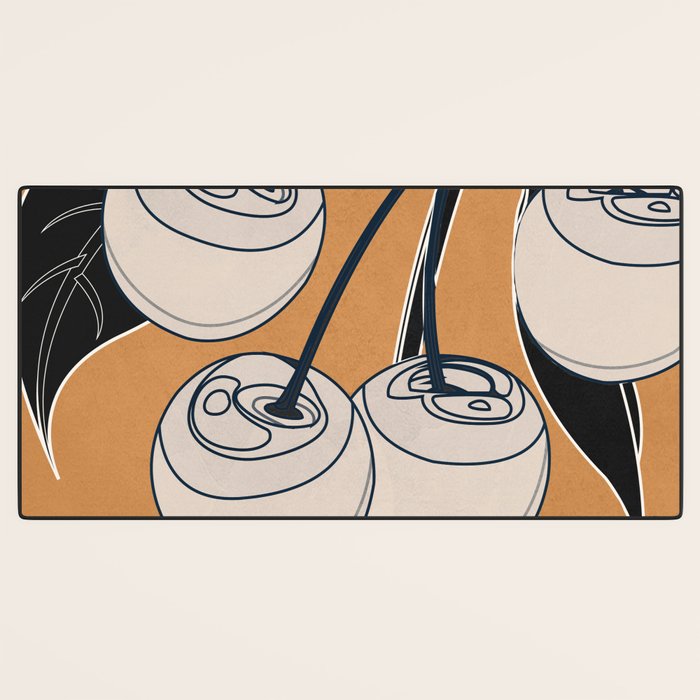Minimalist Cherry Fruit Line Art 5 Desk Mat Gallery Image 3