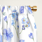 Elegant blush blue yellow watercolor floral pattern Window Curtain Gallery Image 2