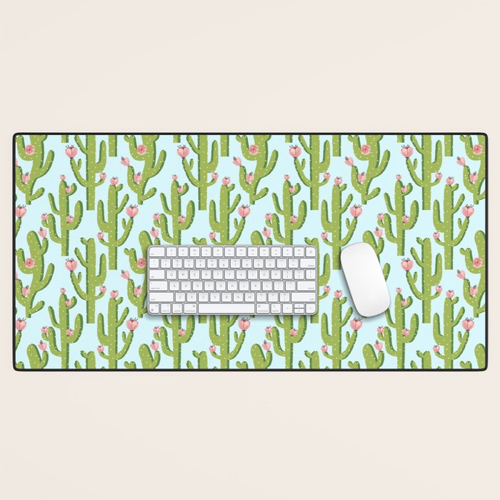 Summer Cactus #illustration #cactus Desk Mat Gallery Image 1