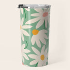 Spring daisies - green Travel Mug Gallery Image 3