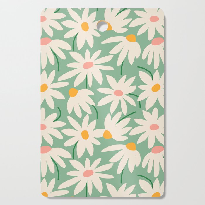 Spring daisies - green Cutting Board Gallery Image 1