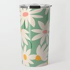 Spring daisies - green Travel Mug Gallery Image 1
