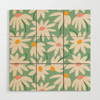 Spring daisies - green Wood Wall Art Gallery Image 1