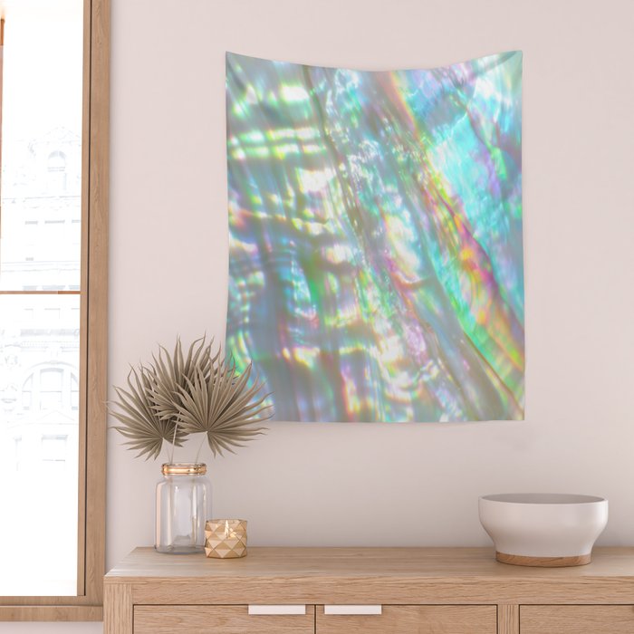 Mother of Pearl Iridescent, Abalone Glow Wall Tapestry Gallery Image 2