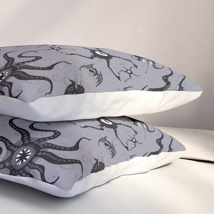 Cosmic Horror Critters in Twilight Zone Glow Pillow Sham Gallery Image 3