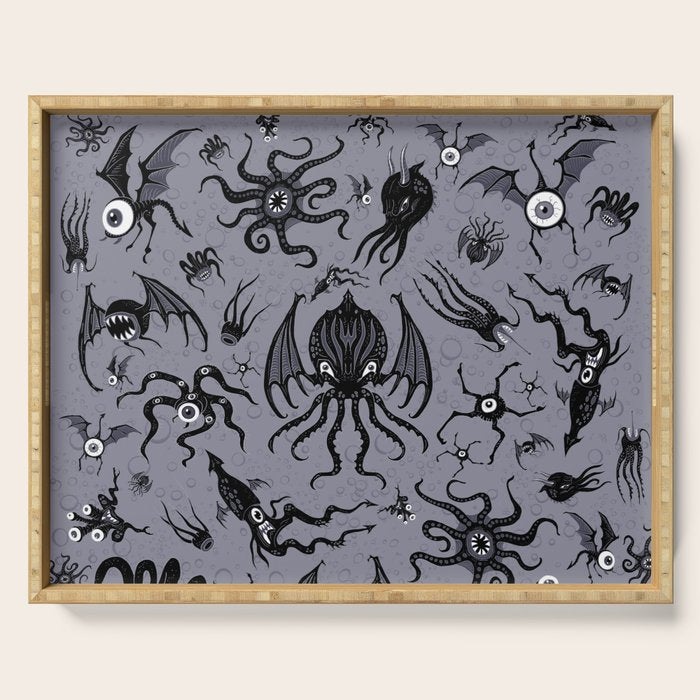 Cosmic Horror Critters in Twilight Zone Glow Serving Tray Gallery Image 1