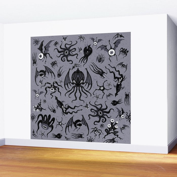 Cosmic Horror Critters in Twilight Zone Glow Wall Mural Gallery Image 2