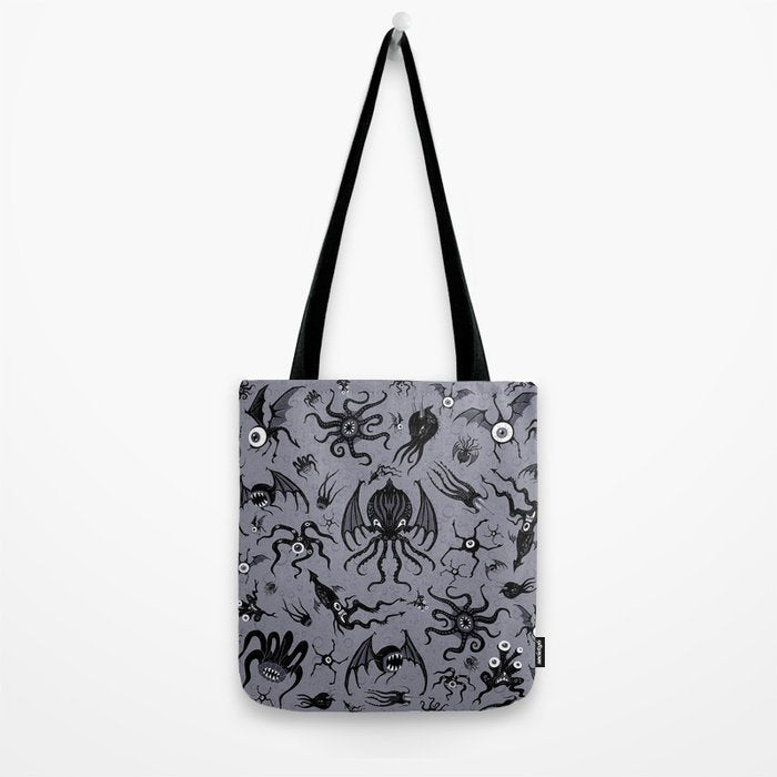 Cosmic Horror Critters in Twilight Zone Glow Tote Bag Gallery Image 2