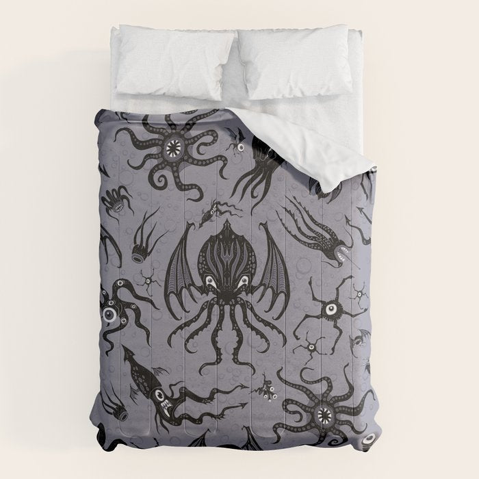 Cosmic Horror Critters in Twilight Zone Glow Comforter Gallery Image 6