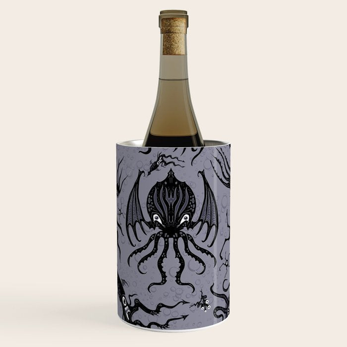 Cosmic Horror Critters in Twilight Zone Glow Wine Chiller Gallery Image 1