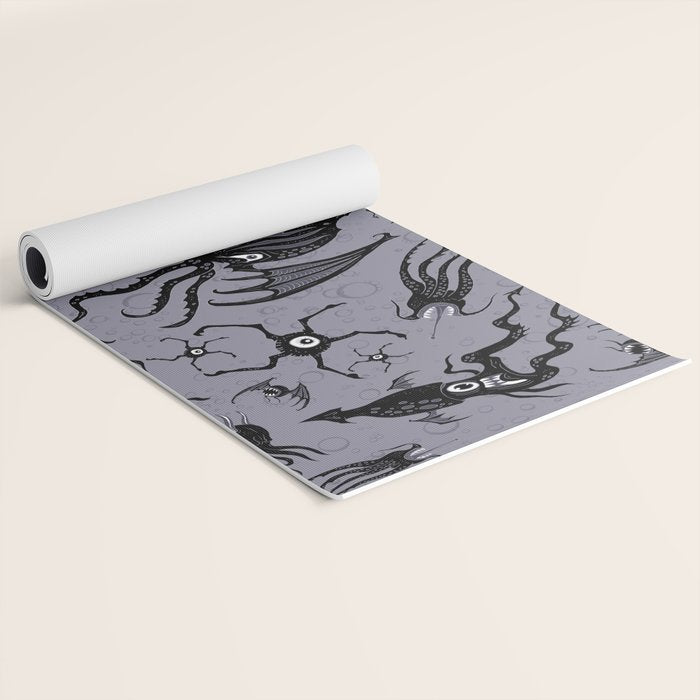Cosmic Horror Critters in Twilight Zone Glow Yoga Mat Gallery Image 2