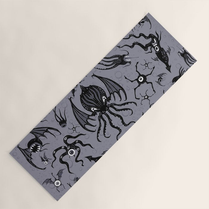Cosmic Horror Critters in Twilight Zone Glow Yoga Mat Gallery Image 1