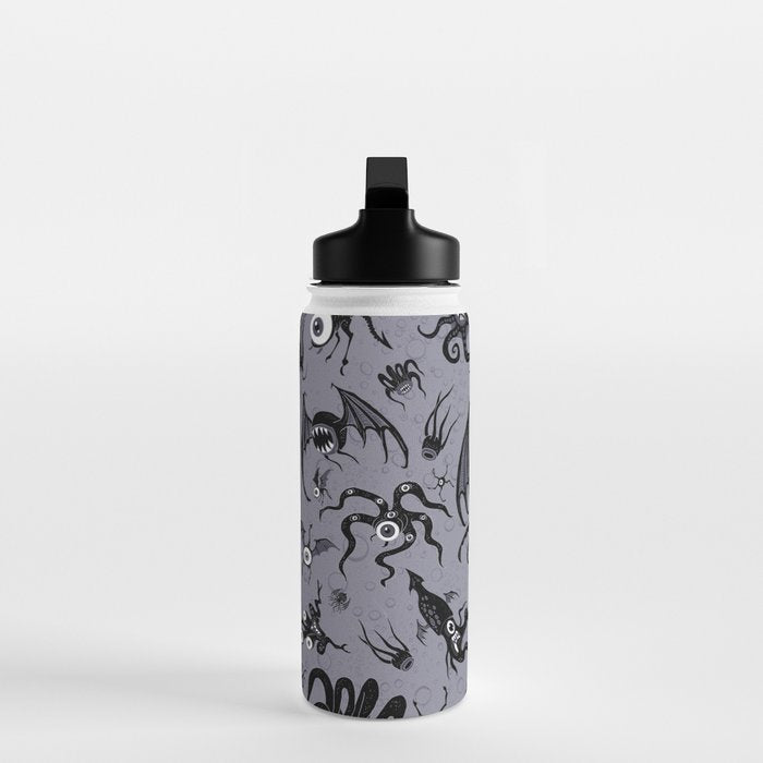 Cosmic Horror Critters in Twilight Zone Glow Water Bottle Gallery Image 3