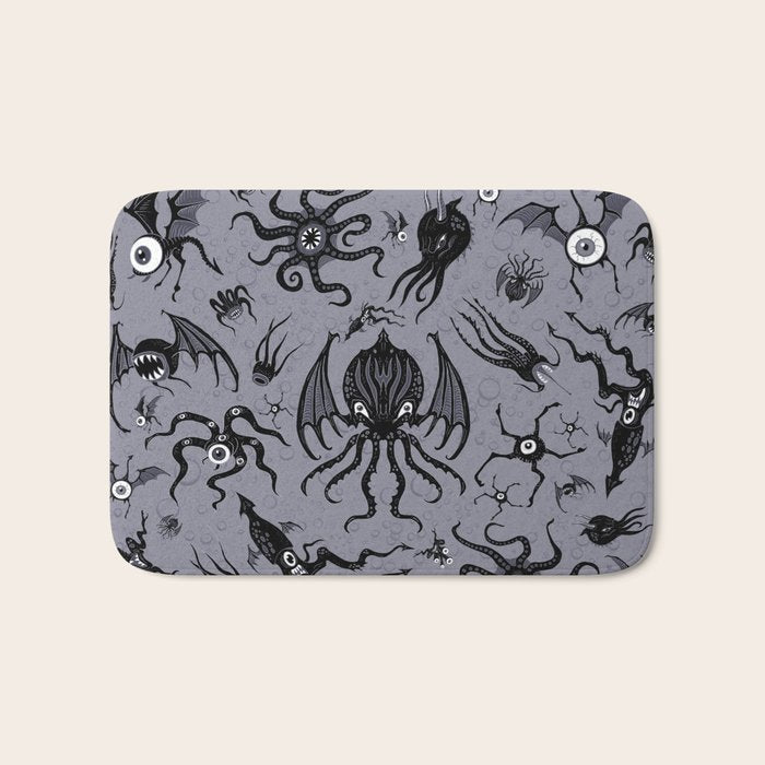 Cosmic Horror Critters in Twilight Zone Glow Bath Mat Gallery Image 1