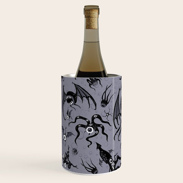 Cosmic Horror Critters in Twilight Zone Glow Wine Chiller Gallery Image 2