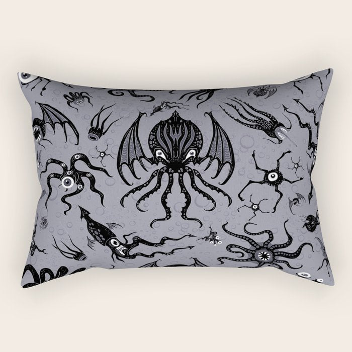Cosmic Horror Critters in Twilight Zone Glow Rectangular Pillow Gallery Image 2