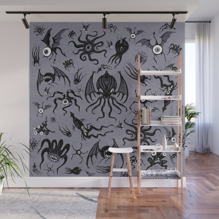 Cosmic Horror Critters in Twilight Zone Glow Wall Mural Gallery Image 1