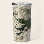 Japanese Floral Wall Art Mountain Poster Sage Green Wabi Sabi japandi  botanical Flower Painting Travel Mug Gallery Image 3