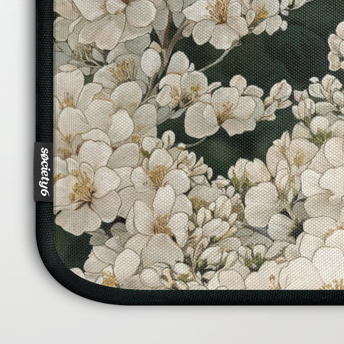 Japanese Floral Wall Art Mountain Poster Sage Green Wabi Sabi japandi  botanical Flower Painting Laptop Sleeve Gallery Image 3