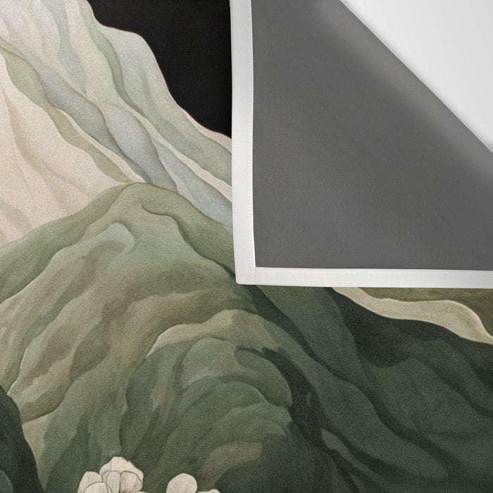 Japanese Floral Wall Art Mountain Poster Sage Green Wabi Sabi japandi  botanical Flower Painting Wall Tapestry Gallery Image 3
