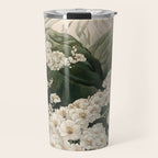 Japanese Floral Wall Art Mountain Poster Sage Green Wabi Sabi japandi  botanical Flower Painting Travel Mug Gallery Image 1