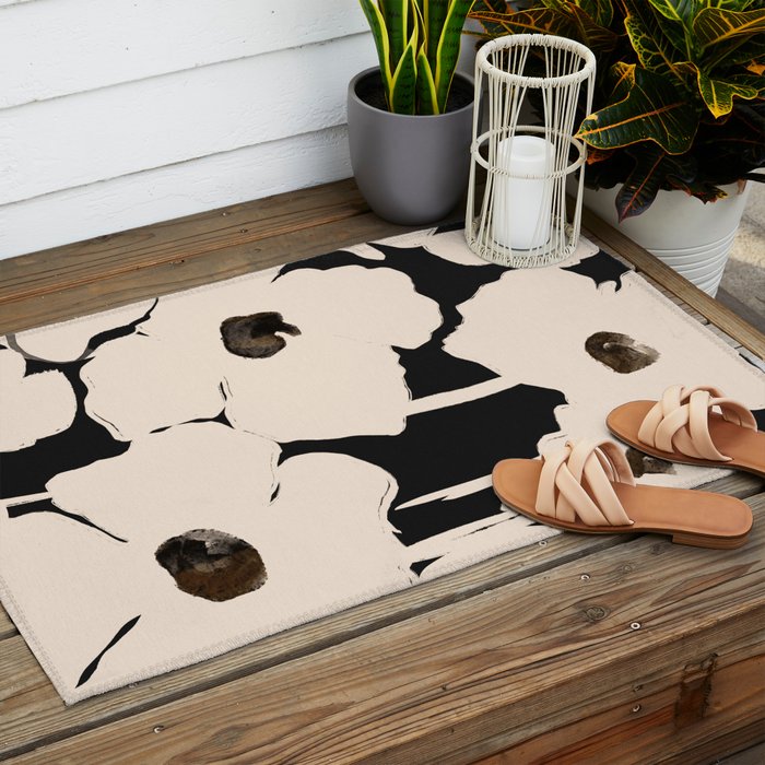 Abstract Flowers Outdoor Rug Gallery Image 2