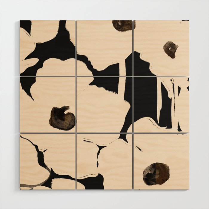 Abstract Flowers Wood Wall Art Gallery Image 1