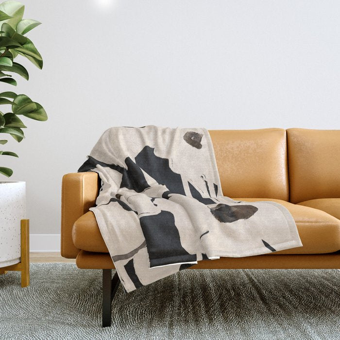 Abstract Flowers Throw Blanket Gallery Image 1