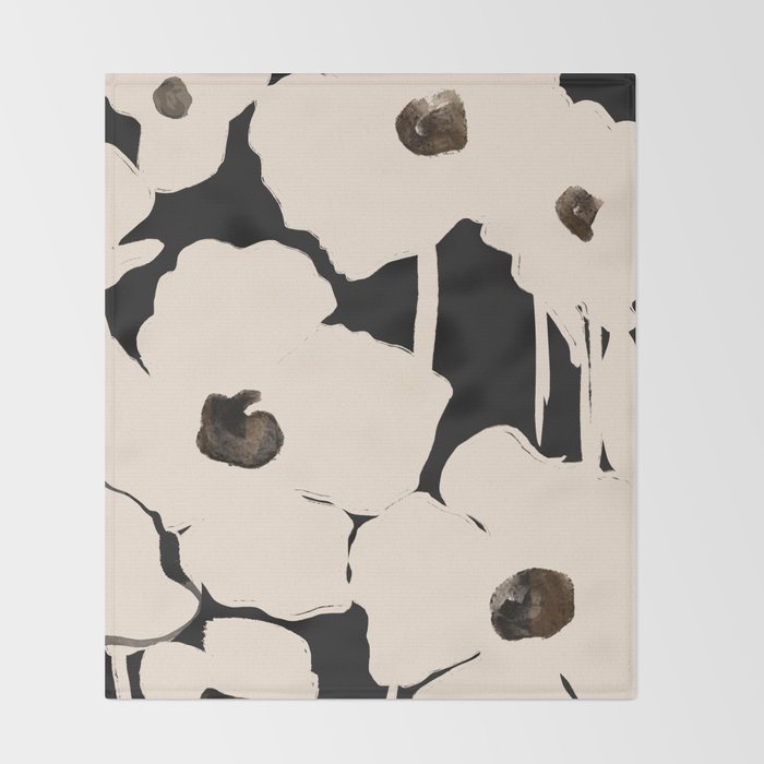 Abstract Flowers Throw Blanket Gallery Image 2