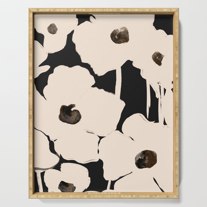 Abstract Flowers Serving Tray Gallery Image 1