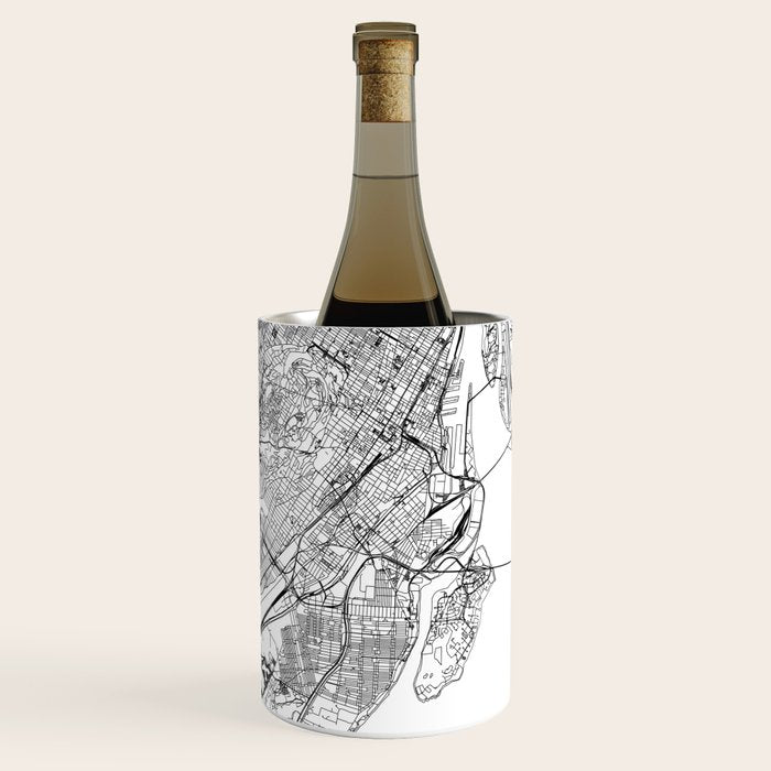 Montreal White Map Wine Chiller Gallery Image 1