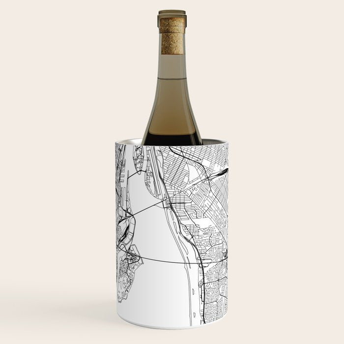 Montreal White Map Wine Chiller Gallery Image 3