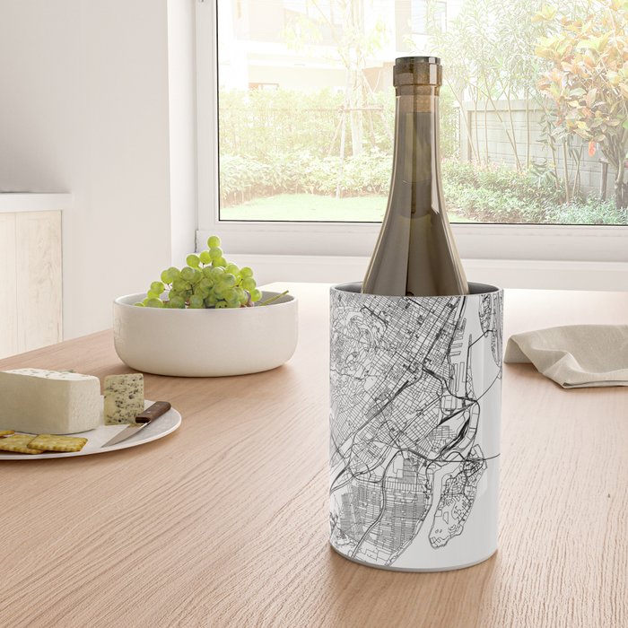 Montreal White Map Wine Chiller Gallery Image 4