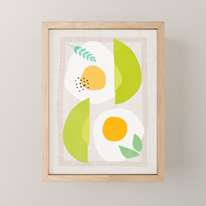 Minimal Avocado and Eggs Mini Art Print Gallery Image 1