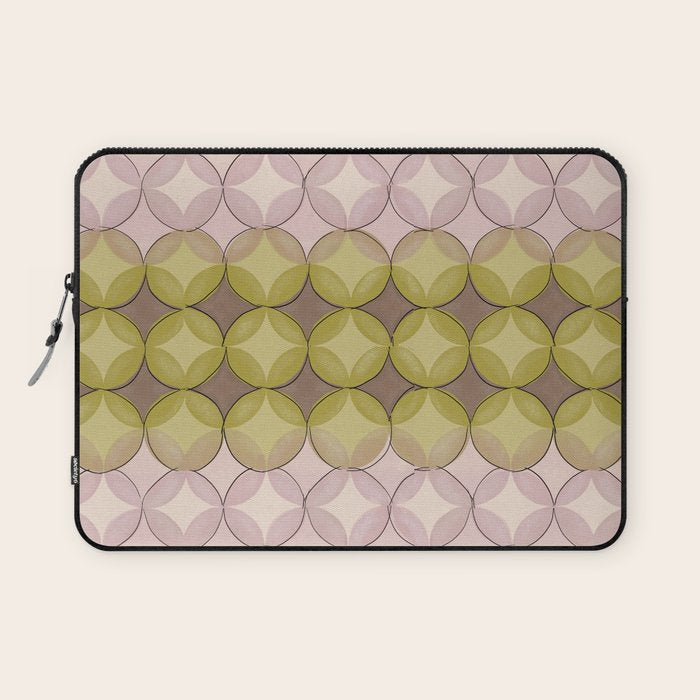 Nuanced echoing circles tell a story in a painterly way with soft muted hues Laptop Sleeve Gallery Image 1