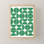 Mid Century Modern Geometric 04 Green Mini Art Print Gallery Image 1