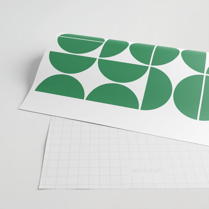 Mid Century Modern Geometric 04 Green Wrapping Paper Gallery Image 2