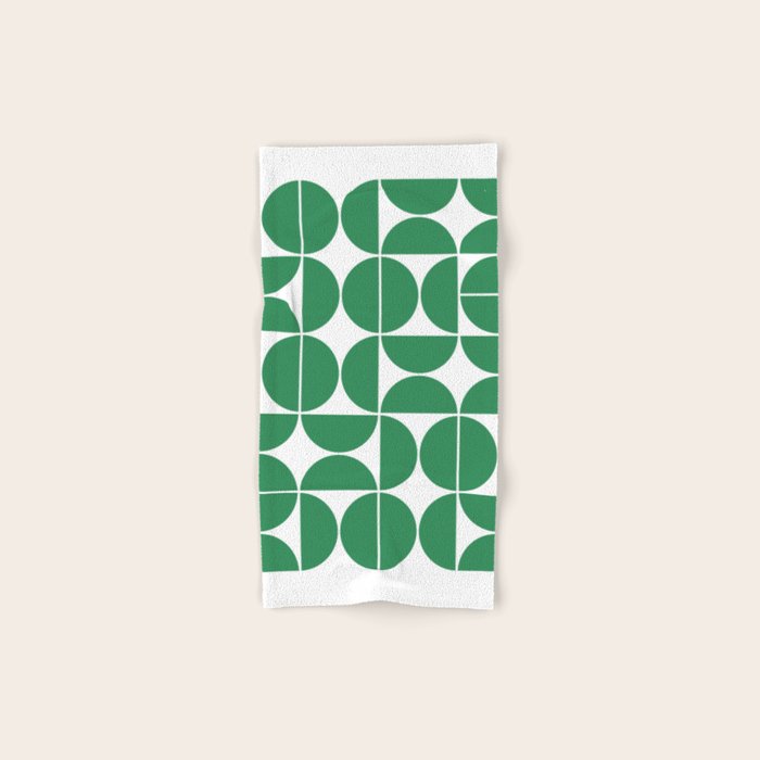 Mid Century Modern Geometric 04 Green Bath Towel Gallery Image 1