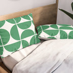 Mid Century Modern Geometric 04 Green Pillow Sham Gallery Image 2