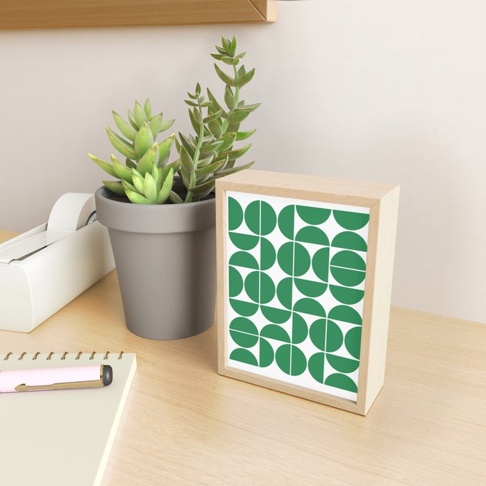 Mid Century Modern Geometric 04 Green Mini Art Print Gallery Image 2