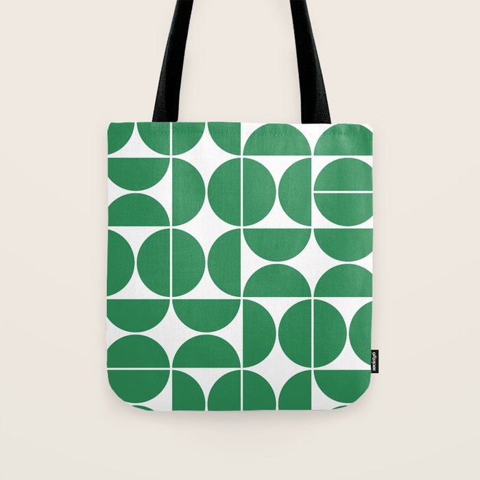 Mid Century Modern Geometric 04 Green Tote Bag Gallery Image 1