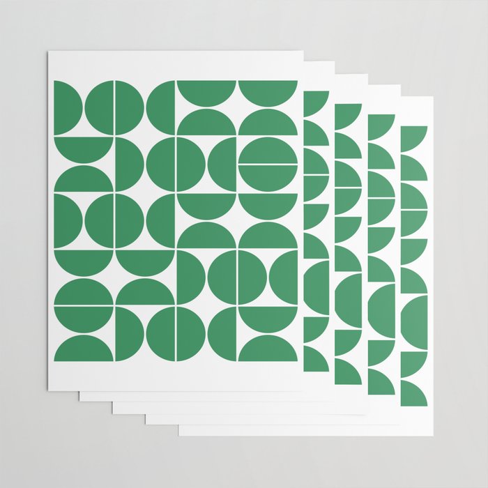 Mid Century Modern Geometric 04 Green Wrapping Paper Gallery Image 3