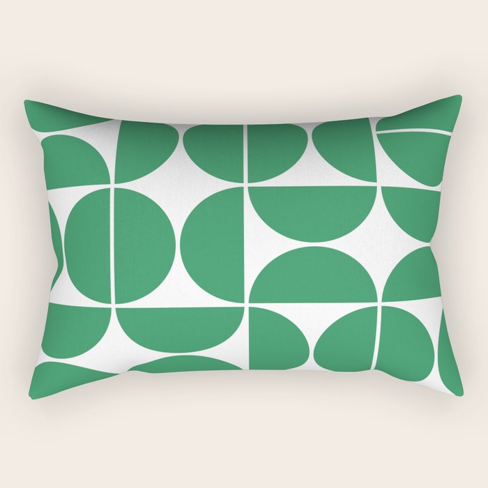 Mid Century Modern Geometric 04 Green Rectangular Pillow Gallery Image 1
