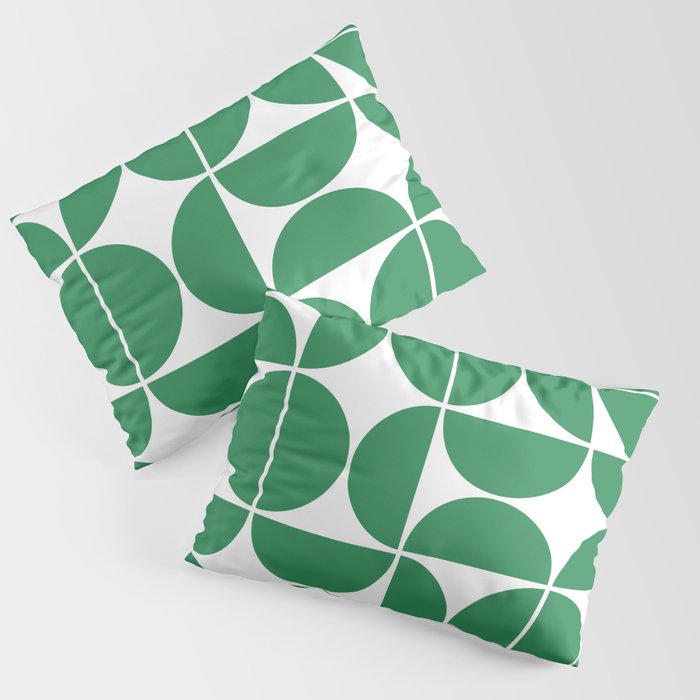 Mid Century Modern Geometric 04 Green Pillow Sham Gallery Image 1