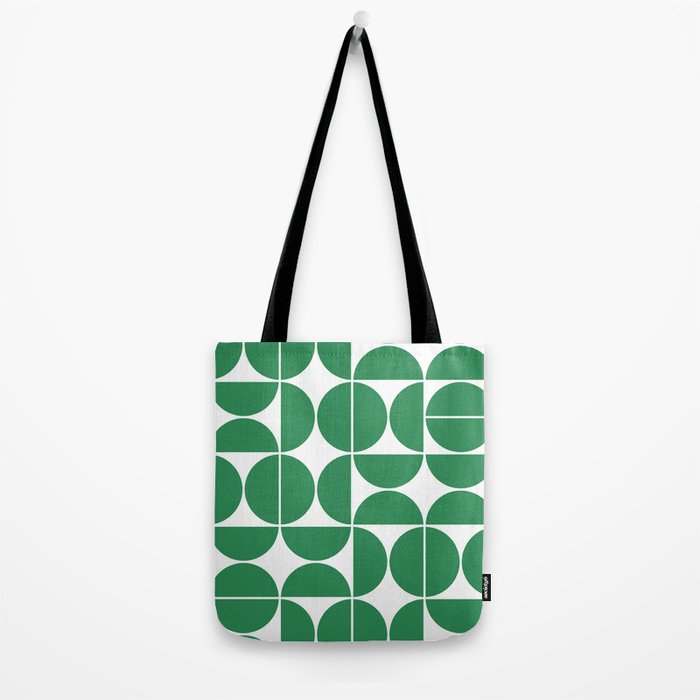 Mid Century Modern Geometric 04 Green Tote Bag Gallery Image 2